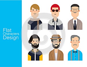 Men illustration avatar Vector set