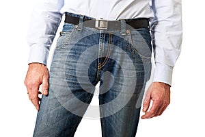 Men in jeans trousers