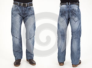 Men in jeans trousers