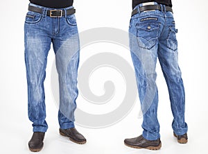 Men in jeans trousers