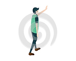 Men man isometric touching men illustration vector, isometric men,people isometric,standing men