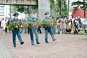 Men military and old man grandfather veteran of the Second World