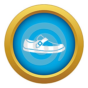 Men moccasin icon blue vector isolated