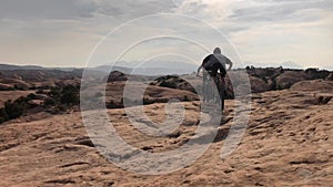 Men, mountain bike and cycling off road for nature adventure, fitness or extreme sport. Male people, friends and cardio