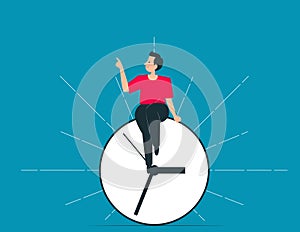 Men plan their schedule. Prioritise vector concept