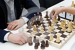 Men play chess. Business and chess