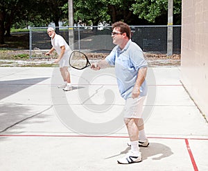 Men Playing Racquetball