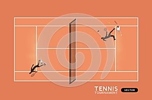 Men Playing Tennis On A Clay Court