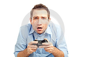 Men playing video games