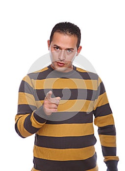 Men pointing finger with negativity