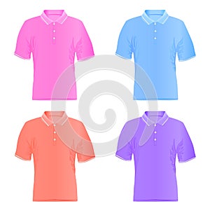 Men polo t-shirts. Vector illustrations.