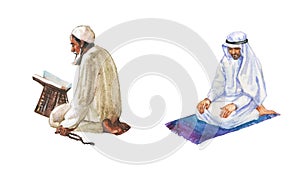 Men praying namaz photo