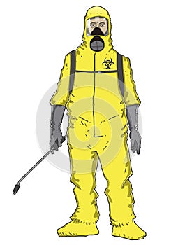 Men in protective suit
