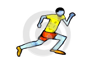 Men Running, Abstract Illustration Design