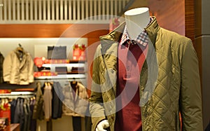 Men s Autumn winter fashion Mannequins in fashion clothing shop