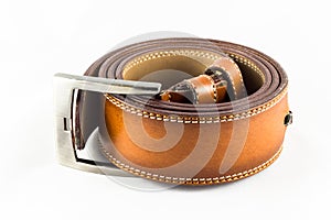 Men`s Belt isolated on a white background.