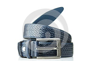 Men`s belt with a metal buckle