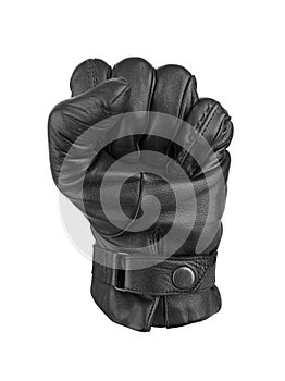 Men's black leather gloves