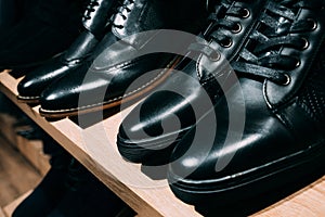 Men& x27;s Black Leather Shoe