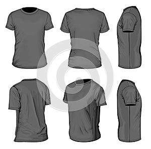 Men's black short sleeve t-shirt design templates