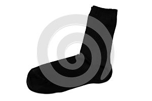 Men`s black sock on a white background