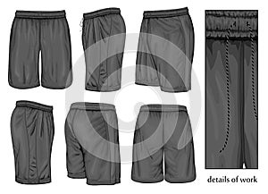 Men's black sport shorts.