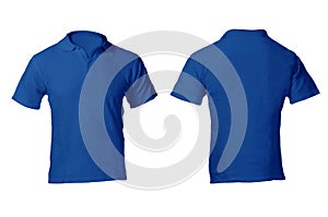 Men's Blank Blue Polo Shirt Template