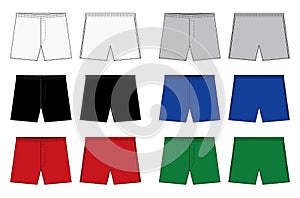 Men`s boxers , boxer shorts , trunks template illustration set