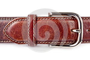 Men's brown leather belt