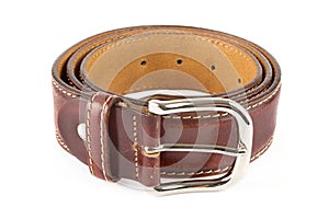 Men's brown leather belt