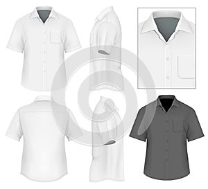 Men's button down shirt design template