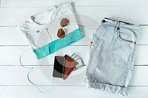 Men`s casual summer clothing and accessories