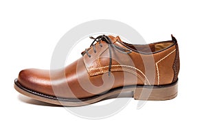 Men`s classic brown leather shoe isolated