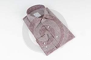 Men\'s classic folded cotton shirt. shirt folded on white background