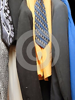 Men's clothes hanging