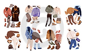 Men's clothes vector set for fall and winter.