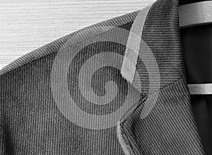 Men`s clothing. Fabric background. Part of the men`s jacket