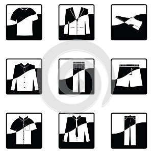Men`s clothing icon set