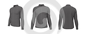 MenÃ¢â¬â¢s cycling jersey mockup in front, side and back, 3d rendering, 3d illustration