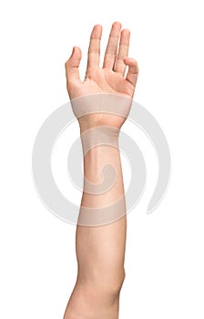 Men's elongated hand on