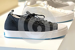 Men`s fashion casual sneaker sport shoes on a shop