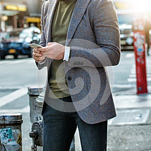 Men`s fashion casual street style outfit photo