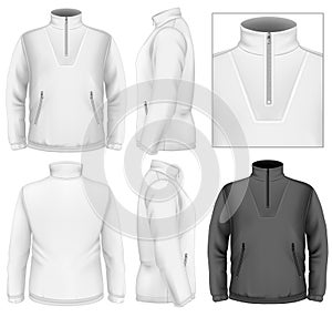 Men's fleece sweater design template photo