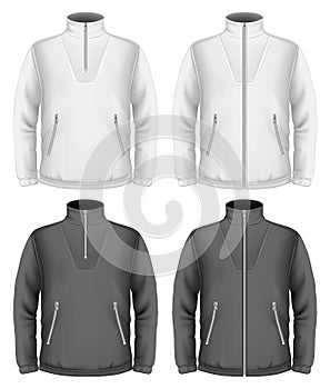 Men's fleece sweater design templates