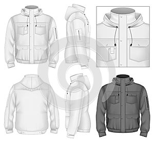 Men's flight jacket with hood