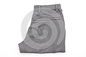 men's grey pants on white background