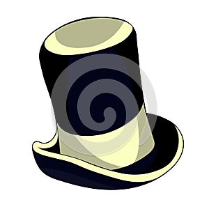 The men`s headdress, top hat. vector illustration