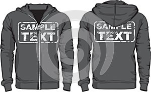 Men's hoodie shirts. Front and back views