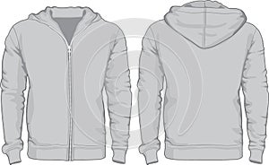 Men's hoodie shirts template. Front and back views