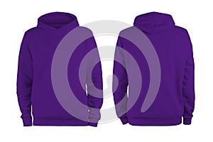 Men`s indigo blank hoodie template